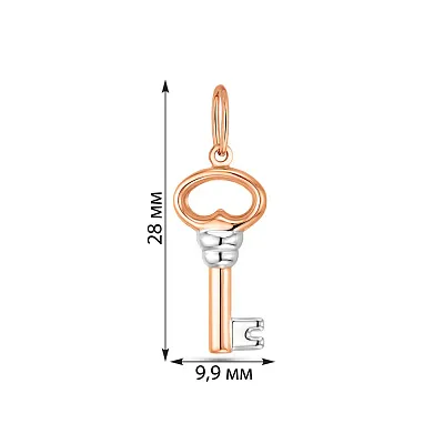 Кулон з золота Ключик без каменів (арт. 424674р)