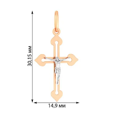 Хрестик з червоного і білого золота  (арт. 501740/25)