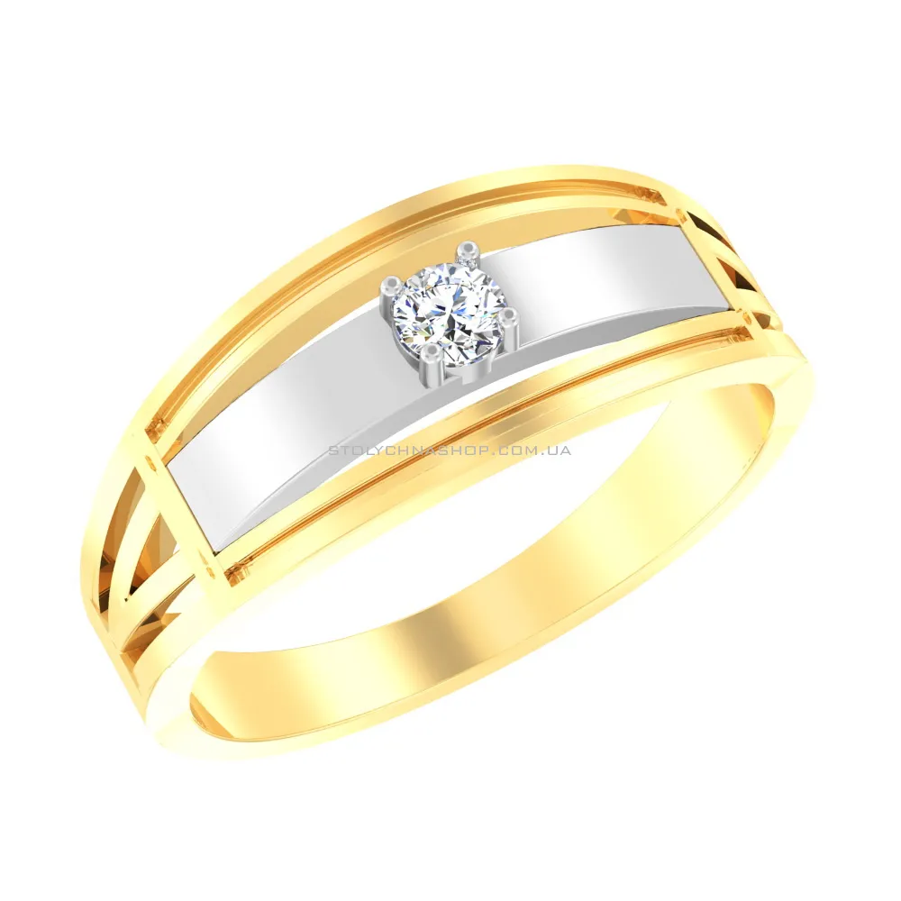 Золотое кольцо с фианитом (арт. 143100ж)