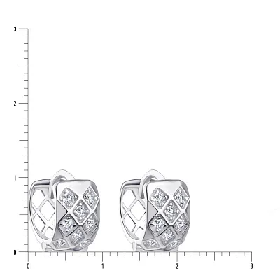 Срібні сережки кільця з фіанітами (арт. 7502/3711)