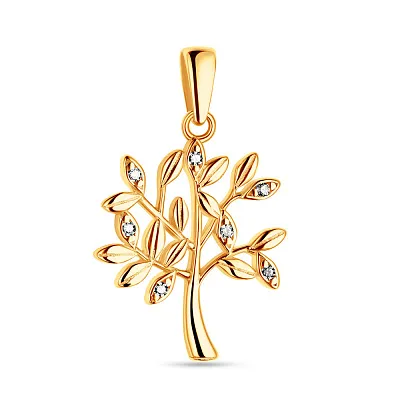 Золотой подвес "Дерево" в желтом цвете металла (арт. 424435ж)