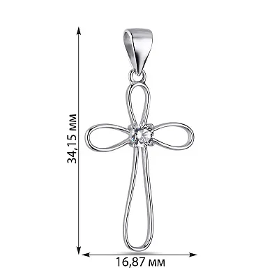 Срібна підвіска-хрестик з фіанітом (арт. 7503/2406)