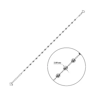 Браслет золотий з кульками в білому кольорі металу (арт. 324782б)