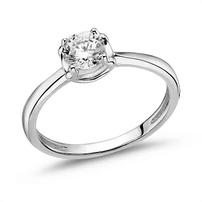Серебряное кольцо с одним фианитом (арт. 7501/8046)