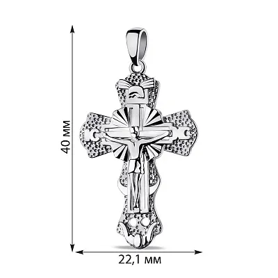 Серебряный нательный крестик с распятием (арт. 7504/3946)