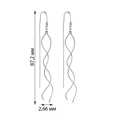 Серебряные серьги-протяжки  (арт. 7502/4399)