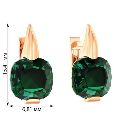 Золоті сережки з кварцом (арт. 110257Пз)