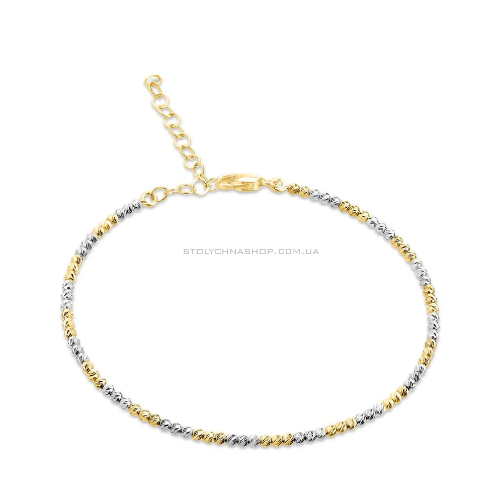 Золотой браслет в желтом и белом цвете металла  (арт. 324126/3жб) - цена