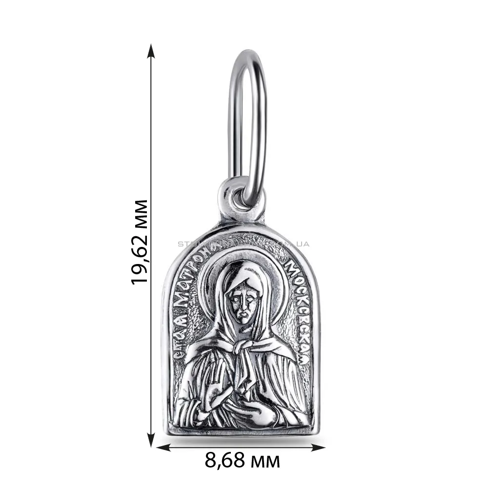 Срібна ладанка іконка "Свята Матрона" (арт. 7917/3757-ч) - 2 - цена