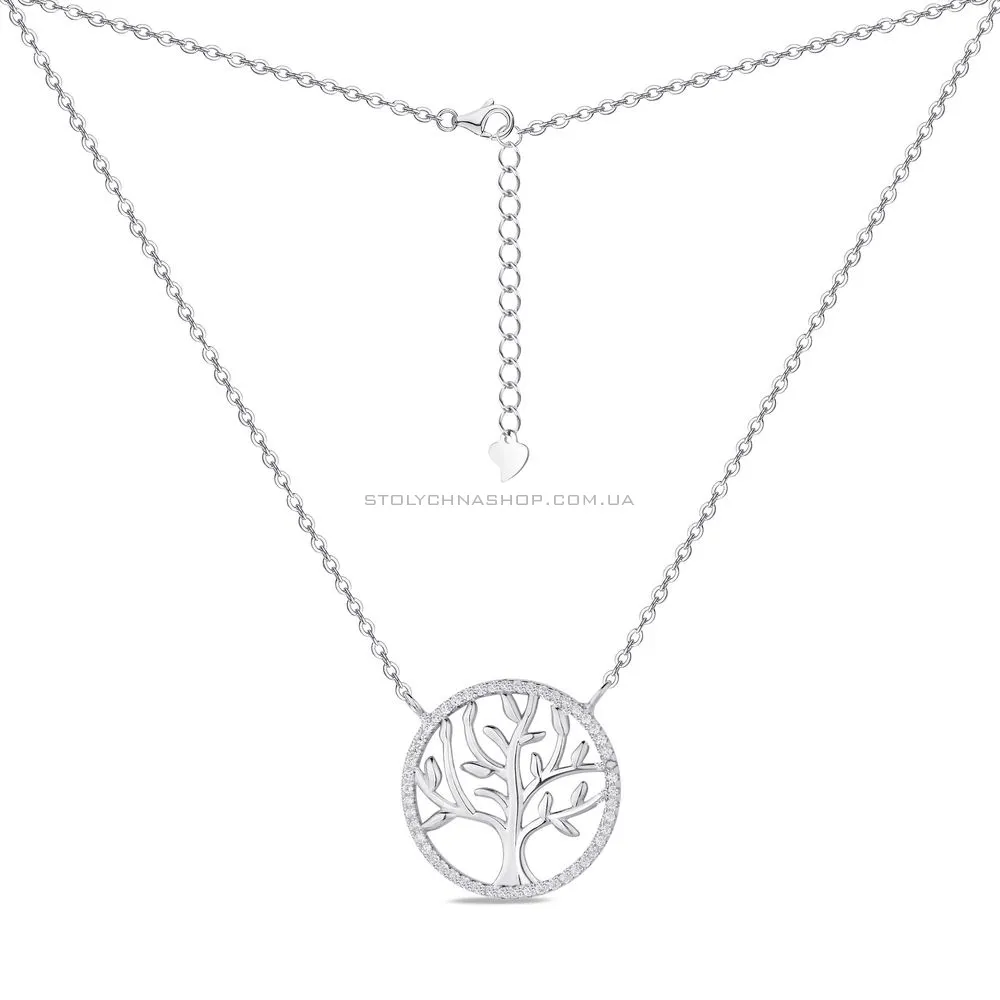 Кольє зі срібла "Сімейне дерево" з фіанітами (арт. 7507/1140)
