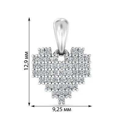 Золотий кулон Сердечко з діамантами (арт. П011689010б)
