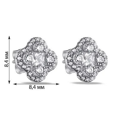 Срібні сережки-пусети з фіанітами (арт. 7518/6498)