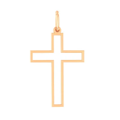 Золотой крестик в красном цвете металла  (арт. 440801)