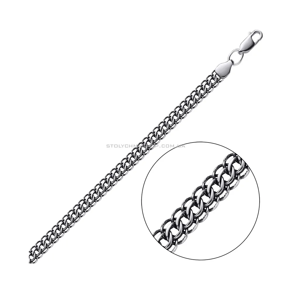 Срібний ланцюговий браслет плетіння Пітон (арт. 7909/2043-ч)