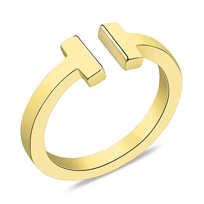 Серебряное незамкнутое кольцо с желтым родированием (арт. 7501/3707ж)