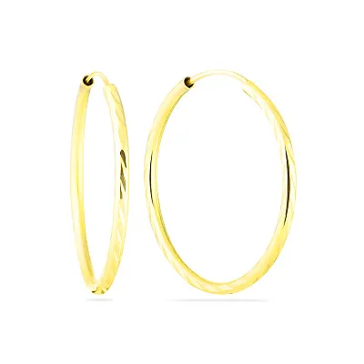 Золоті сережки-кільця в жовтому кольорі металу (арт. 100025/50ж)