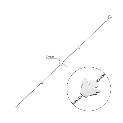 Браслет «Ангел» из белого золота  (арт. 324014б)
