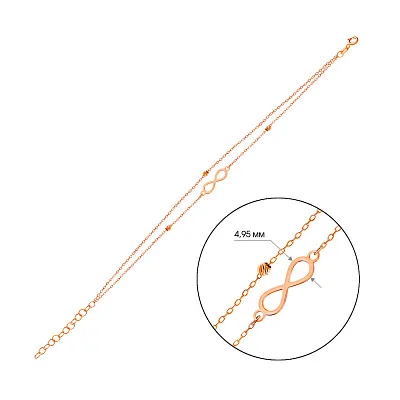 Золотой браслет «Бесконечность»  (арт. 324869а)