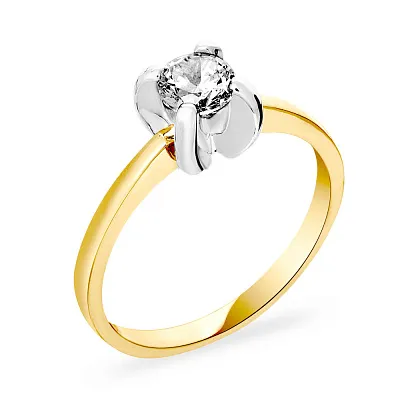 Золотое кольцо в комбинированном цвете металла (арт. 140648ж)