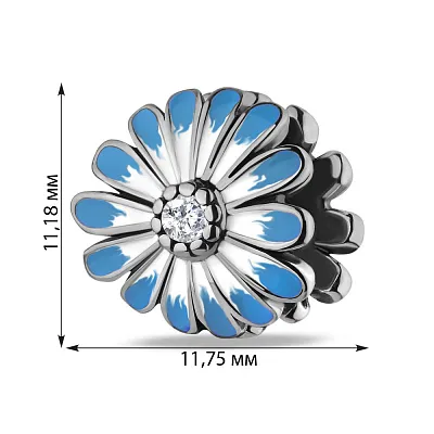 Срібний шарм з фіанітом і з емаллю (арт. 7903/3321ебг)
