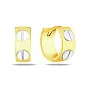 Сережки-кольца из желтого золота с родированием  (арт. 106804/15жр)
