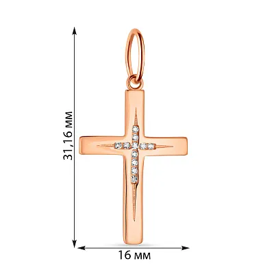 Золотой крестик с фианитами  (арт. 424515)