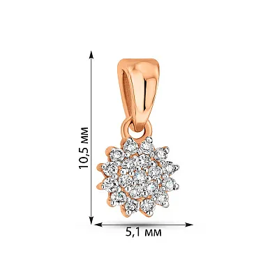 Кулон з червоного золота з діамантами (арт. 3109883201)