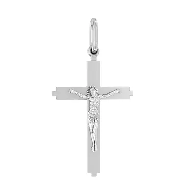 Хрестик з білого золота «Мереживо Віри та Надії» (арт. 501354б)