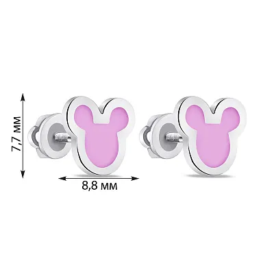 Сережки-пусети зі срібла з емаллю (арт. 7518/775ерсю)