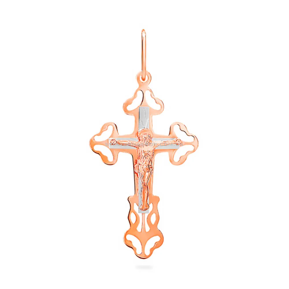Золотой нательный крестик с распятием  (арт. 520901)