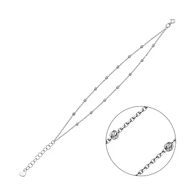 Золотой браслет на ногу с шариками (арт. 340065бн)