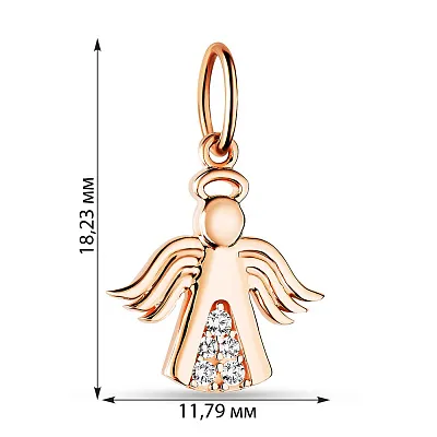 Подвеска «Ангел» из красного золота с фианитами (арт. 424246)