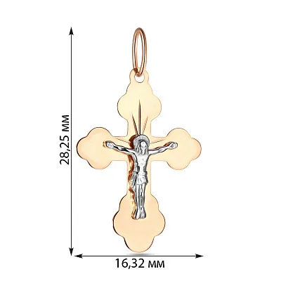 Крестик нательный из красного и белого золота (арт. 513800)