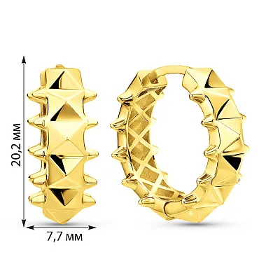 Серьги-кольца из желтого золота  (арт. 1091092/20ж)