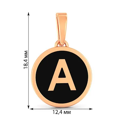 Золотий підвіс Літера А з емаллю (арт. 440994еч)
