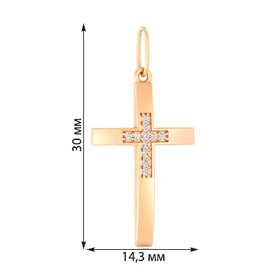 Золотой крестик с фианитами (арт. 440925)