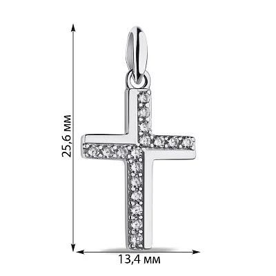 Срібний хрестик з фіанітами (арт. 7503/487)