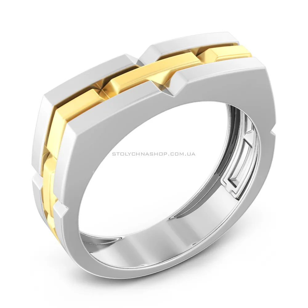 Перстень з білого і жовтого золота  (арт. 170092бж) - цена