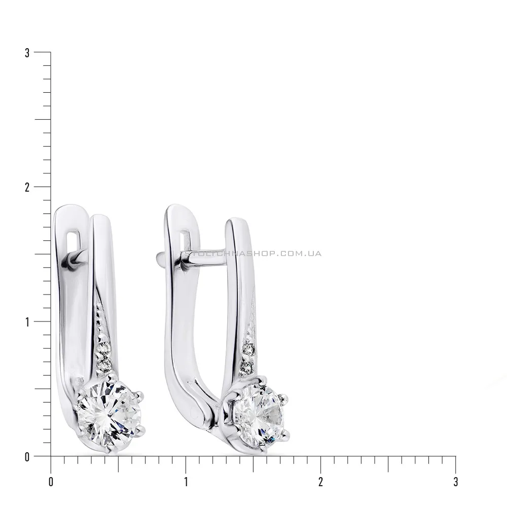 Срібні сережки з білими фіанітами (арт. 7502/25053)