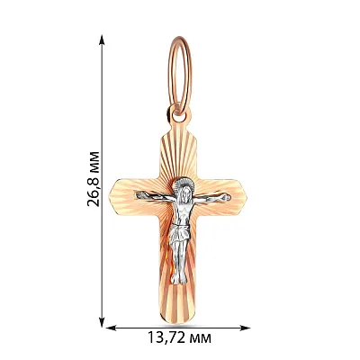 Золотой нательный крестик с распятием  (арт. 516703)
