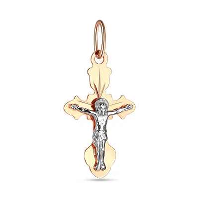 Нательный крестик с распятием из красного золота (арт. 517100)