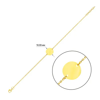 Браслет "Монети" з жовтого золота  (арт. 324033/10ж)