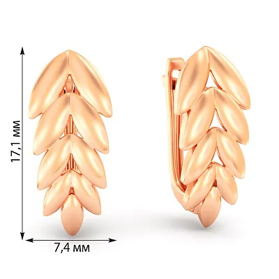 Сережки з червоного золота Колосок (арт. 111282)