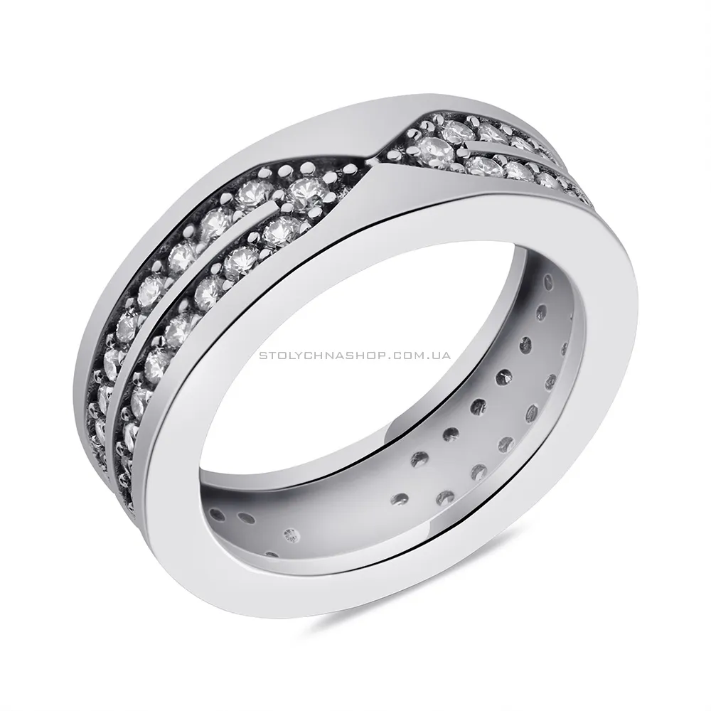 Серебряное кольцо с дорожкой из фианитов (арт. 7501/6274)