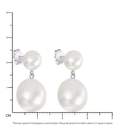 Сережки-пусети зі срібла з барочними перлами (арт. 7518/5757жб)