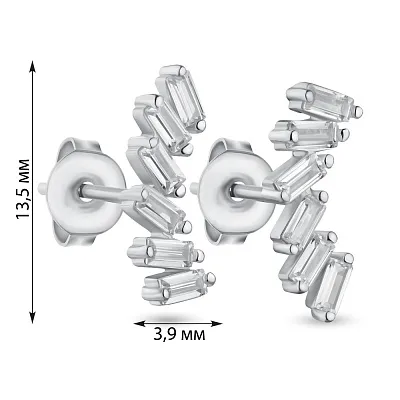 Сережки-пусети зі срібла з фіанітами (арт. 7518/6326)