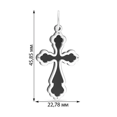 Серебряный крест с ониксом (арт. 7503/2995о)