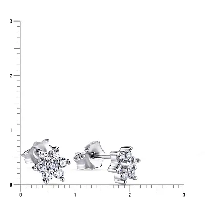 Срібні сережки пусети з фіанітами (арт. 7518/5120)