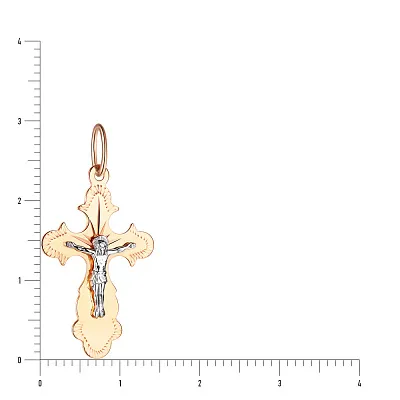 Золотой нательный крестик с распятием  (арт. 512701)