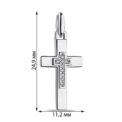 Срібний хрестик з фіанітами (арт. 7503/4038)